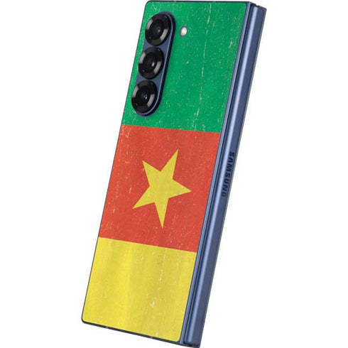 Cameroon Flag Distressed Galaxy Z Fold6 Skin